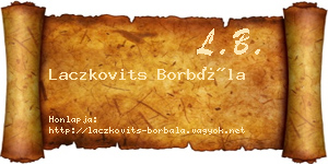 Laczkovits Borbála névjegykártya